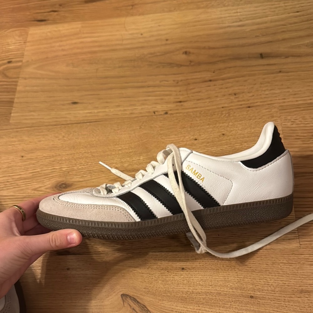 Adidas Samba White and Black Trainers